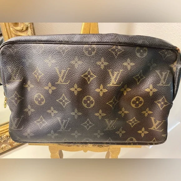 Louis Vuitton Monogram Vintage Pouch Clutch Cosmetic Accessories Bag Large 28 CM - Picture 2 of 12